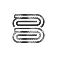 Folded towel icon in halftone style. Black and white monochrome illustration. vector
