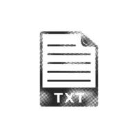 TXT Text file format icon in halftone style. Black and white monochrome illustration. vector
