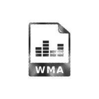 Audio file icon in halftone style. Black and white monochrome illustration vector