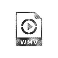 file format icon in halftone style. Black and white monochrome illustration vector
