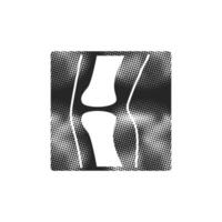 X Ray image icon in halftone style. Black and white monochrome illustration. vector