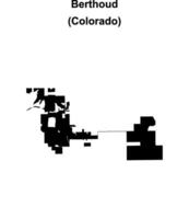 Berthoud, Colorado blank outline map vector