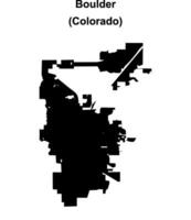 Boulder, Colorado blank outline map vector