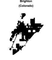 Brighton, Colorado blank outline map vector