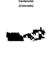 Centennial, Colorado blank outline map vector