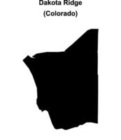 Dakota Ridge, Colorado blank outline map vector