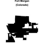 Fort Morgan, Colorado blank outline map vector