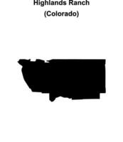 Highlands Ranch, Colorado blank outline map vector