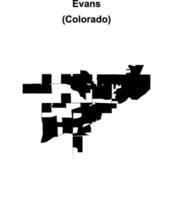 Evans, Colorado blank outline map vector