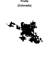 Fruita, Colorado blank outline map vector