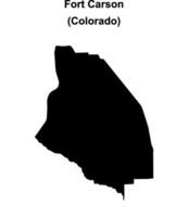 Fort Carson, Colorado blank outline map vector
