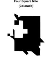 Four Square Mile, Colorado blank outline map vector