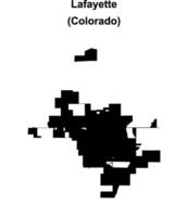 Lafayette, Colorado blank outline map vector