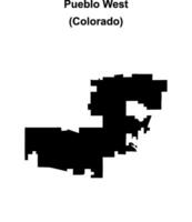 Pueblo West, Colorado blank outline map vector
