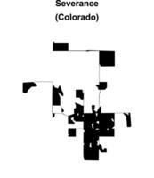Severance, Colorado blank outline map vector