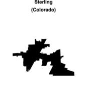 Sterling, Colorado blank outline map vector