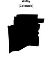 Welby, Colorado blank outline map vector