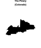 The Pinery, Colorado blank outline map vector
