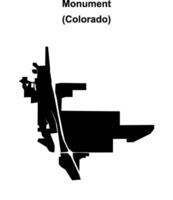 Monument, Colorado blank outline map vector