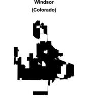 Windsor, Colorado blank outline map vector