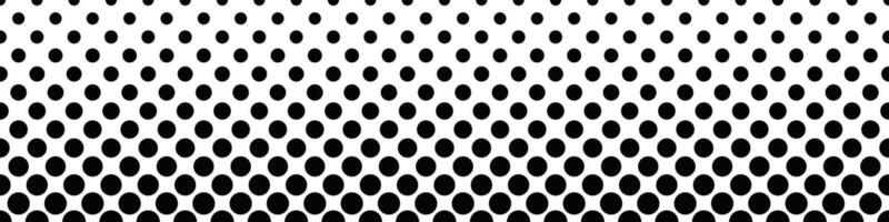 Abstract wide black and white dot pattern header background vector