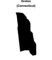 Groton, Connecticut blank outline map vector