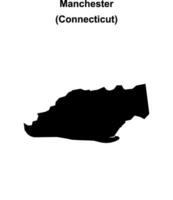 Manchester, Connecticut blank outline map vector