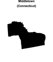 Middletown, Connecticut blank outline map vector