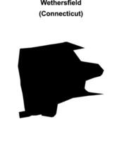 Wethersfield, Connecticut blank outline map vector