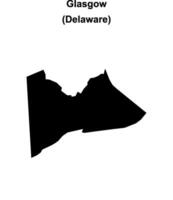 Glasgow, Delaware blank outline map vector