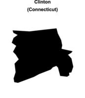 Clinton, Connecticut blank outline map vector