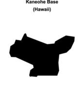 Kaneohe Base, Hawaii blank outline map vector