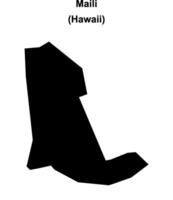 Maili, Hawaii blank outline map vector