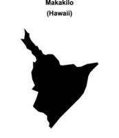 Makakilo, Hawaii blank outline map vector