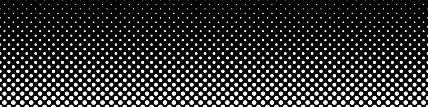 Black and white dot pattern background - abstract horizontal design with dots vector