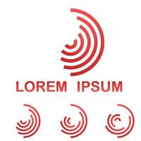 Red telecommunication symbol template icon set vector