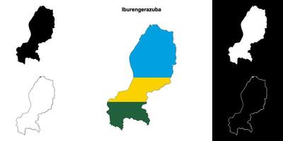 Iburengerazuba province outline map set vector