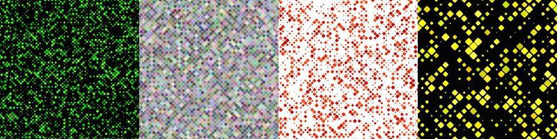 Seamless geometrical diagonal square pattern design set vector