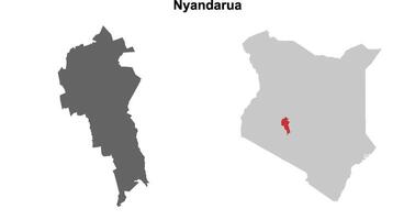 Nyandarua county blank outline map set vector
