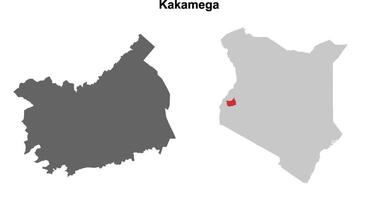 Kakamega county blank outline map set vector