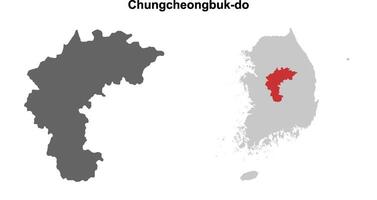 Chungcheongbuk-do province blank outline map set vector