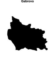 Gabrovo province blank outline map vector