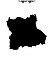 Blagoevgrad province blank outline map vector