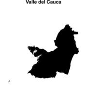 Valle del Cauca outline map vector