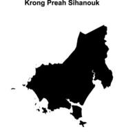 Krong Preah Sihanouk outline map vector