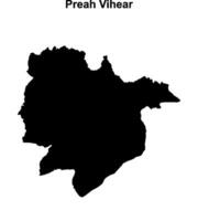 Preah Vihear outline map vector