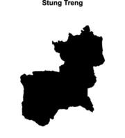 Stung Treng outline map vector