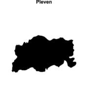 Pleven province blank outline map vector