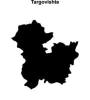 Targovishte province blank outline map vector