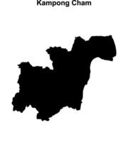 Kampong Cham outline map vector